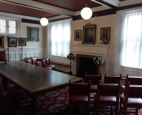 a picture if the town councils council chamber within the town hall