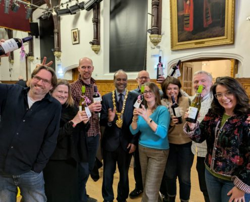 Winning team at the Mayor's quiz night celebrating