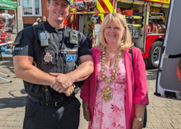 Police officer with the Mayor